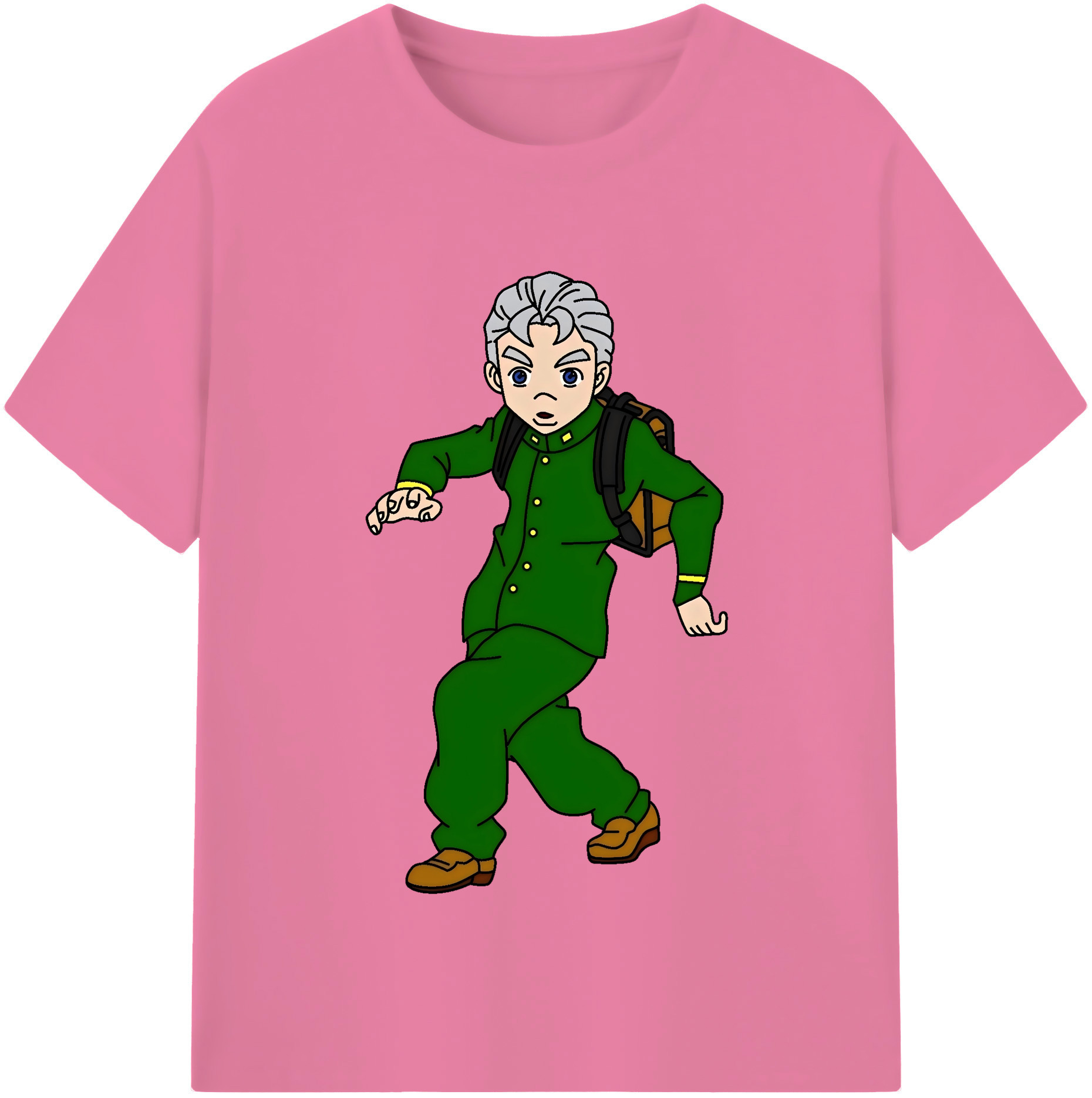 （画像用） ジョジョの奇妙な冒険 広瀨康一 JoJo's Bizarre Adventure Hirose Koichi 綿100％半袖Tシャツ（フロントプリント）